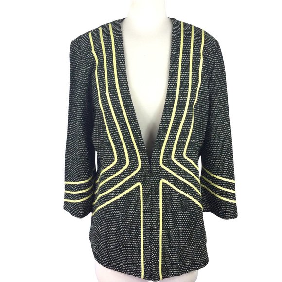 Ming Wang Jackets & Blazers - Ming Wang Black w/Yellow Accents Jacket, Medium
